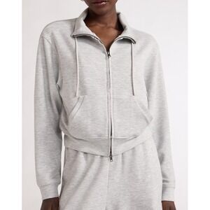 Scoop Womens Sweatshirt Size XS Heather Grey Ultimate Scubaknit Funnel Neck Zip